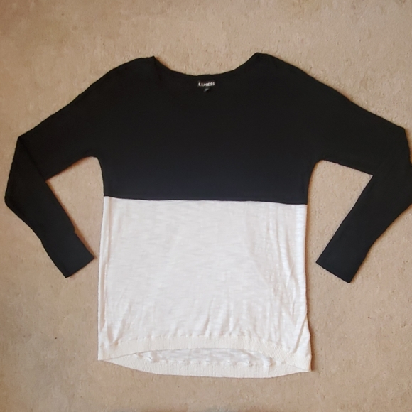 Express black/white color block sweater size Med - Picture 5 of 8
